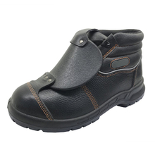 PU injection protective leather steel toe cap welding safety shoes for welders