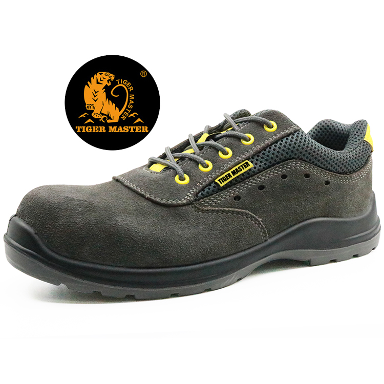Suede leather metal free composite toe italian breathable safety shoes sport