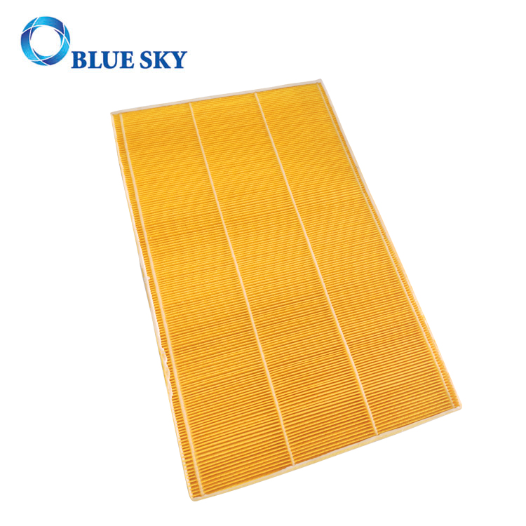 Filtro de panel de material de papel de pulpa de madera amarillo personalizado para purificador de aire