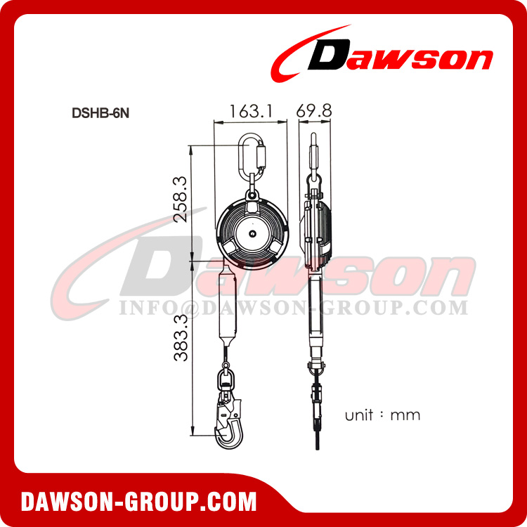 Linha de vida retr&aacute;til DSHB-6N - Dawson Group Ltd. - Fabricante, f&aacute;brica na China