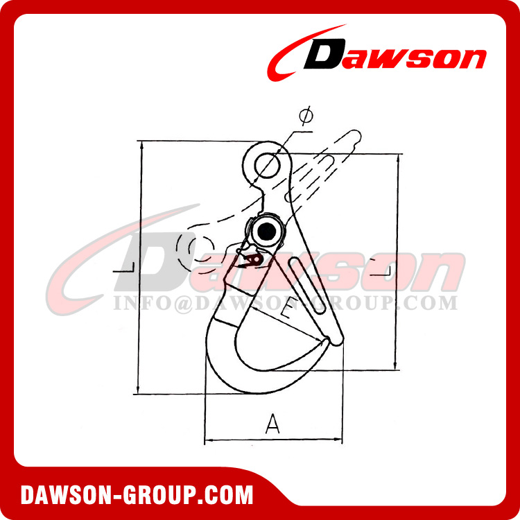 DS944 G80 Japanese Forged Alloy Steel Eye Type Safety Hook for Crane Lifting Chain Slings