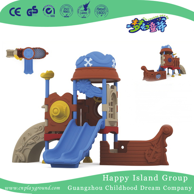 Kinder spielen Kunststoff kleine Rutsche Piratenschiff Spielplatz (ML-2006701)