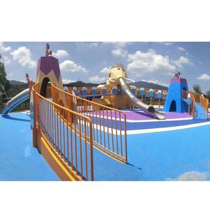 Structure de terrain de jeu de parc à thème d'éléphant avec des cafés et un pont pour l'hôtel et la ressource