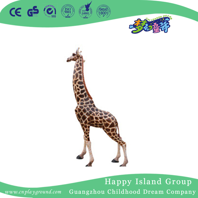 FRP große starke Giraffen-Tierskulptur im Freien (HHK-12802) 