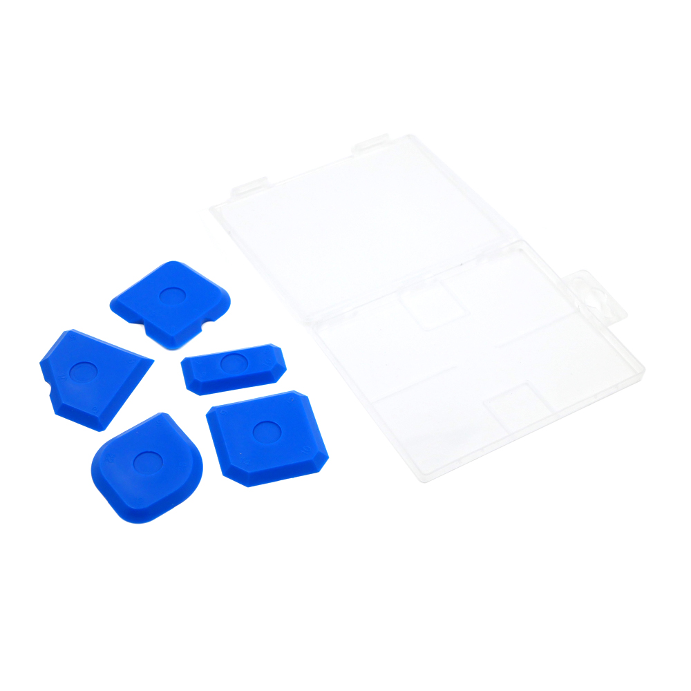 5PCS Blue Silicone Sealant Spatula Grout Joint Smoother Scraper Set with Plastic Box