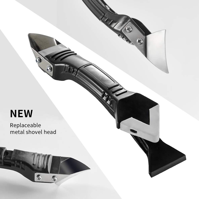 Silicone Grout Sealant Scraper Caulking Tool Kit 3 in 1 Stainless Steel Head Caulk Remover Finishing Tools Nozzle Applicator