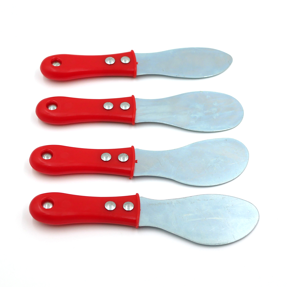 Red Metal Caulking Grouting Tool Finishing Cleaning 4pcs Set Sealant Scraper Kit for Exterior/ Curtain Wall