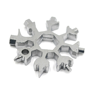 Silver Key Chain Hex Wrench Set Cross Screwdriver Kit Box Bottle Opener 18 in 1 Stainless Steel Snowflake Multitool