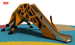 Toboganes de acero inoxidable de jirafa al aire libre con escalera