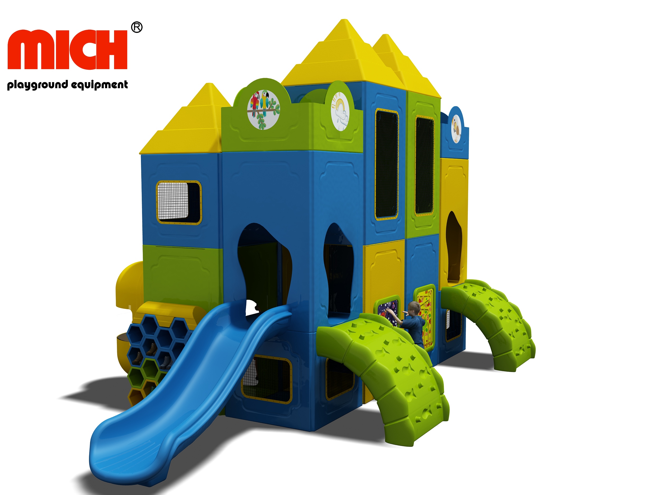 Mich Lucu Taman Bermain Hiburan Anak -Anak Indoor Dengan Slide 2301B