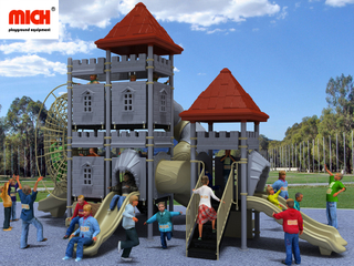 China Medium Daycare Outdoor Playground dengan berbagai slide
