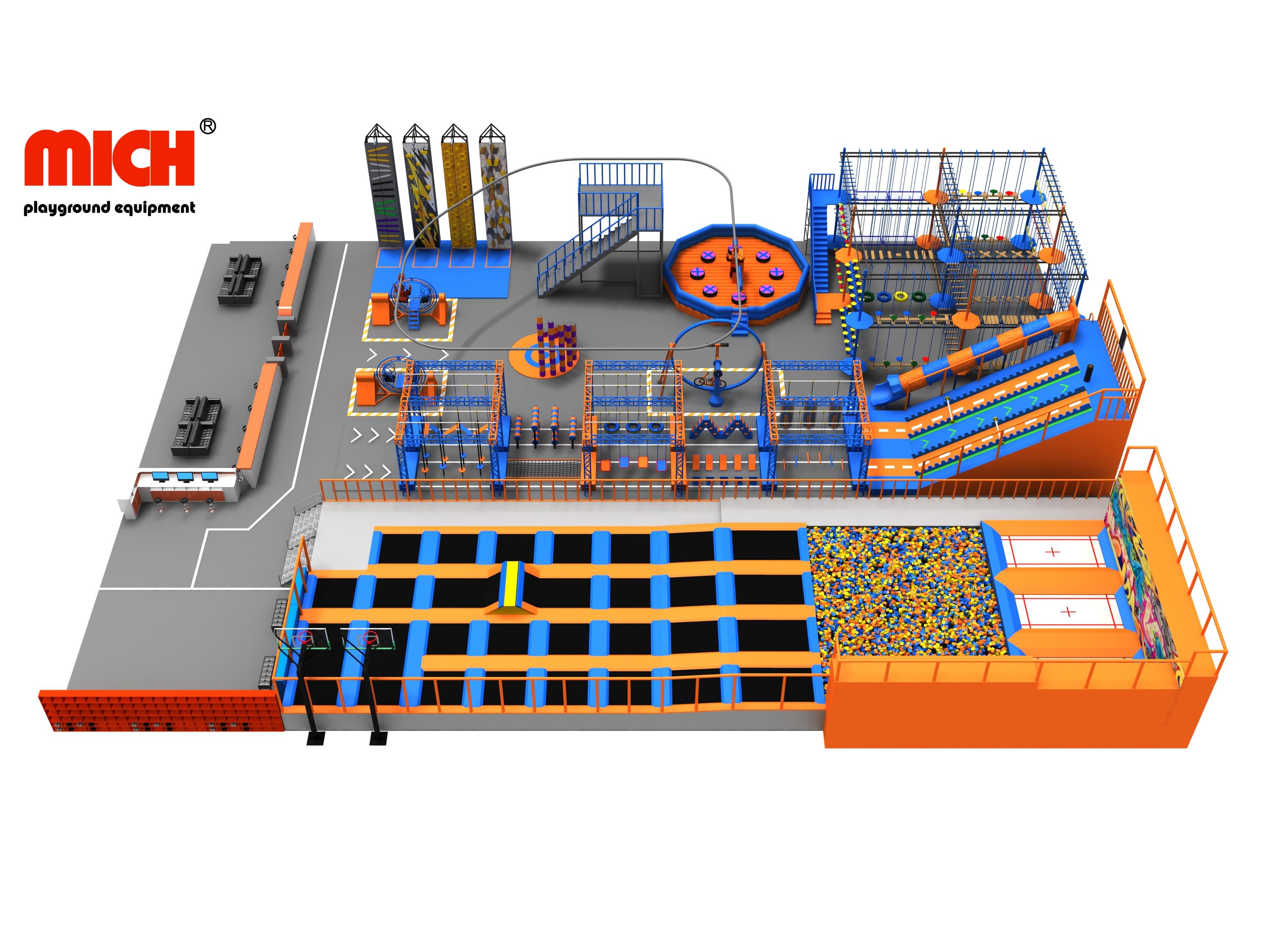 Mich 2024 Большой внутренний интегративный батутный парк ниндзя
