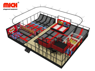 Parc de trampoline intérieur de 400 m2 avec tyrolienne