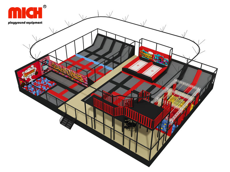 Parco di trampolini interni da 400 mq con zipline