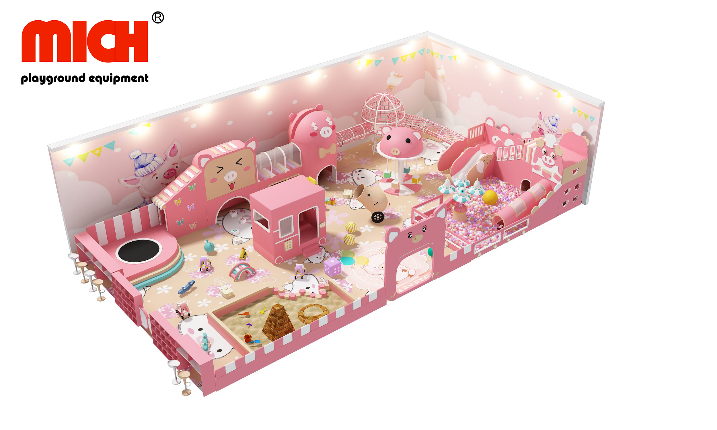 Playhouse para crianças rosa personalizadas