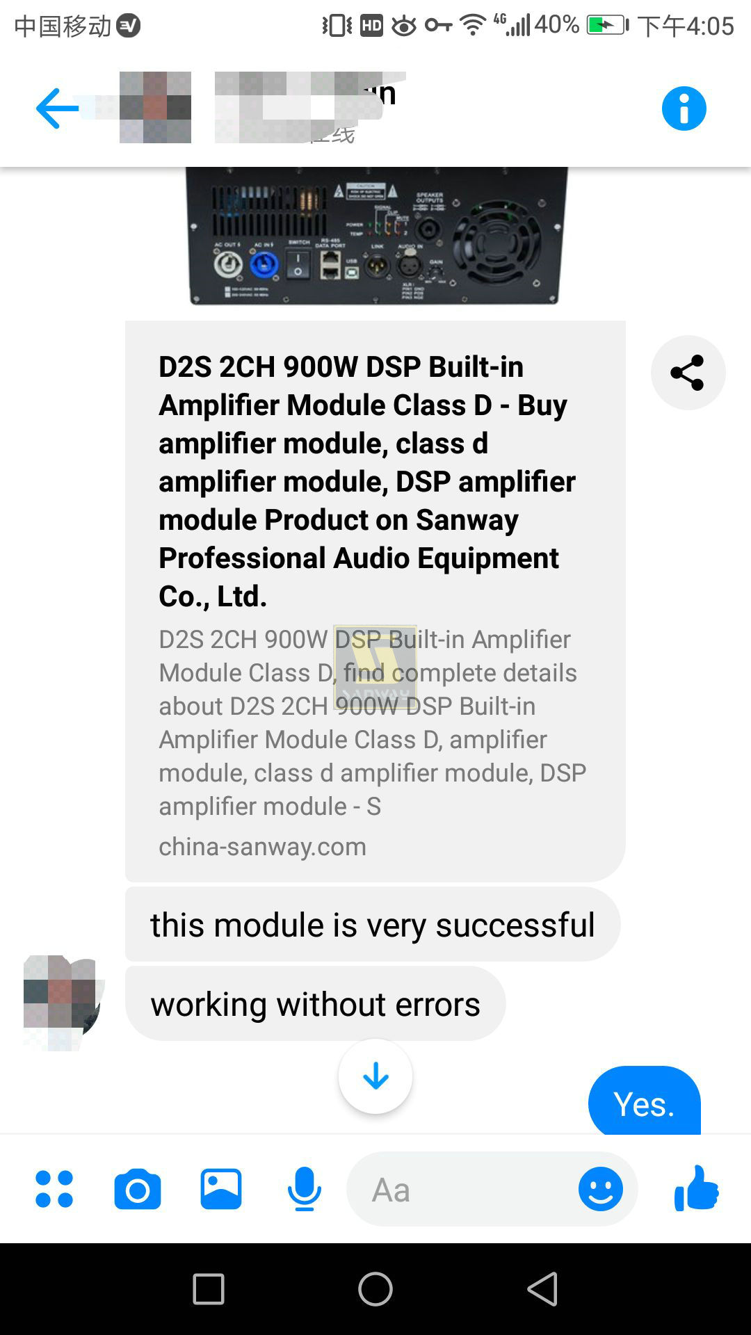 Feedback do módulo amplificador de placa D2S