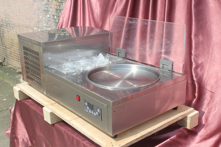 Small Table Top Fried Ice Cream Roll Machine with 4 Toppings