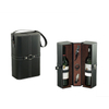 Wine Box Manufacturer Brown PU leather wine glasses boxes