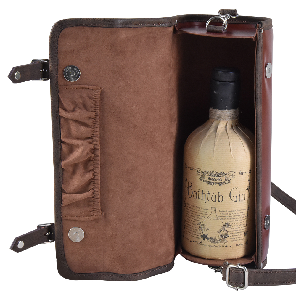 Retro Wine Packaging Box Leather Liquor Bag for Gift