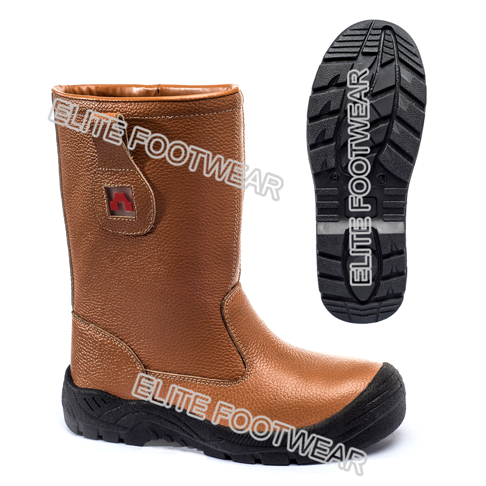 basic style for black color tan color genuine leather safety shoes steel toe RIGGER BOOT botas de seguridad industrial