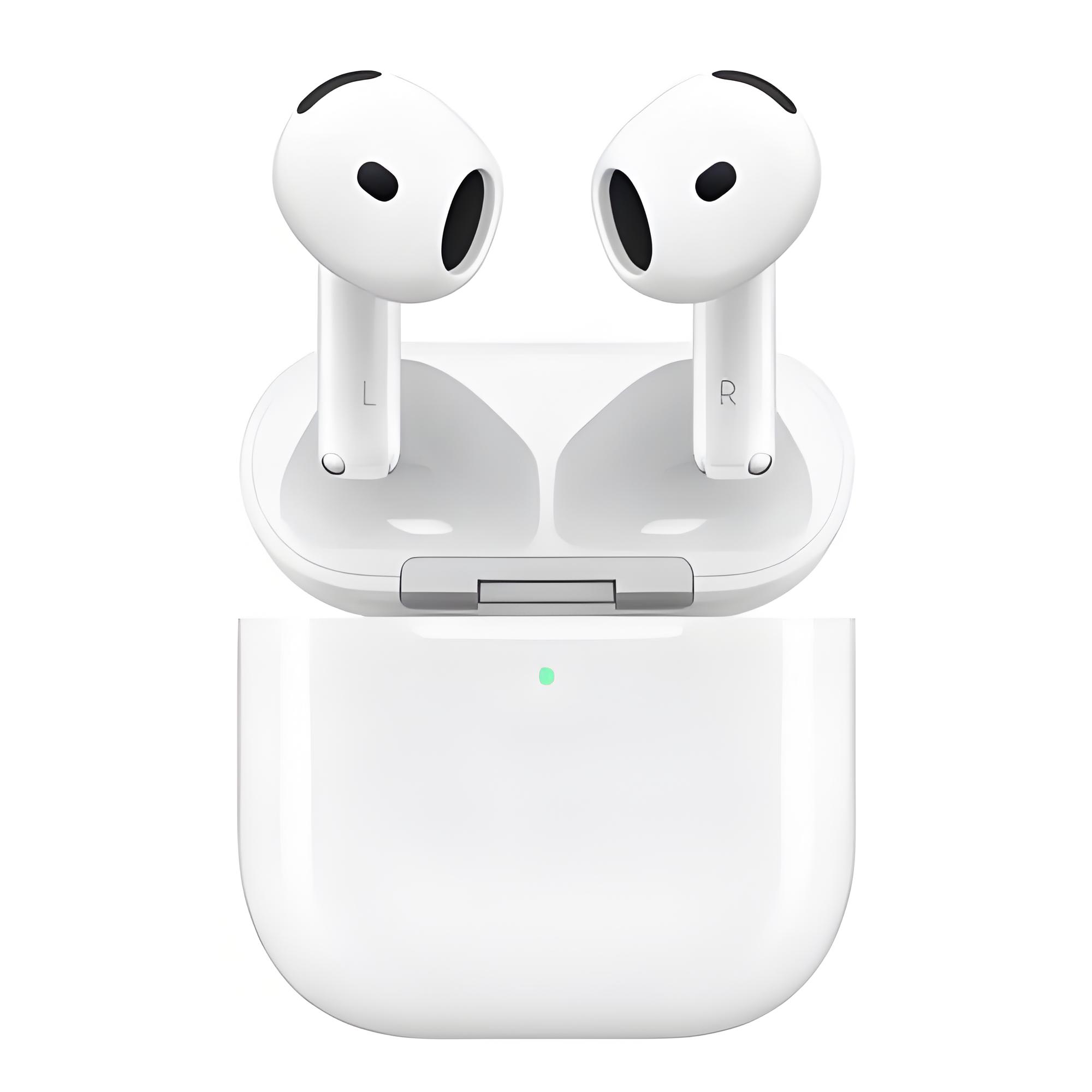 APPLE AirPods 4&ordm; fone de ouvido Bluetooth sem fio m&aacute;gico l Experi&ecirc;ncia de &aacute;udio poderosa &middot; Resistente ao suor &middot; EQ adaptativo