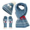 Blue Reindeer Knit Three Piece Set