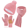 Unisex Outdoor Ski Knit Set Polyester Warm Scarf Beanie Gloves