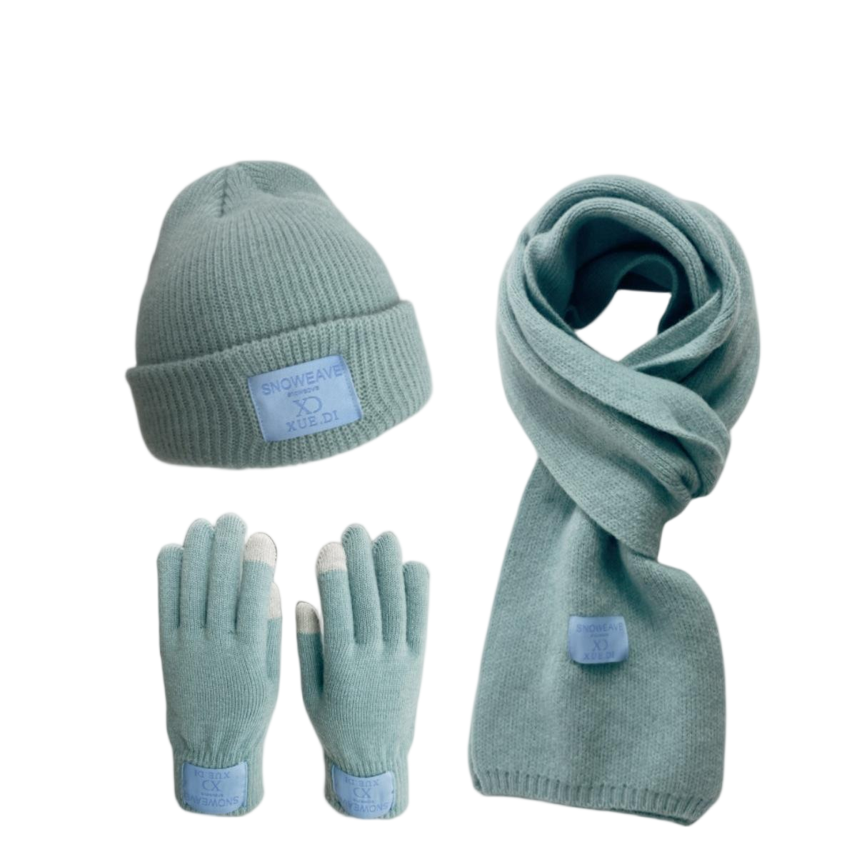 Green Wool Knit Three Piece Set