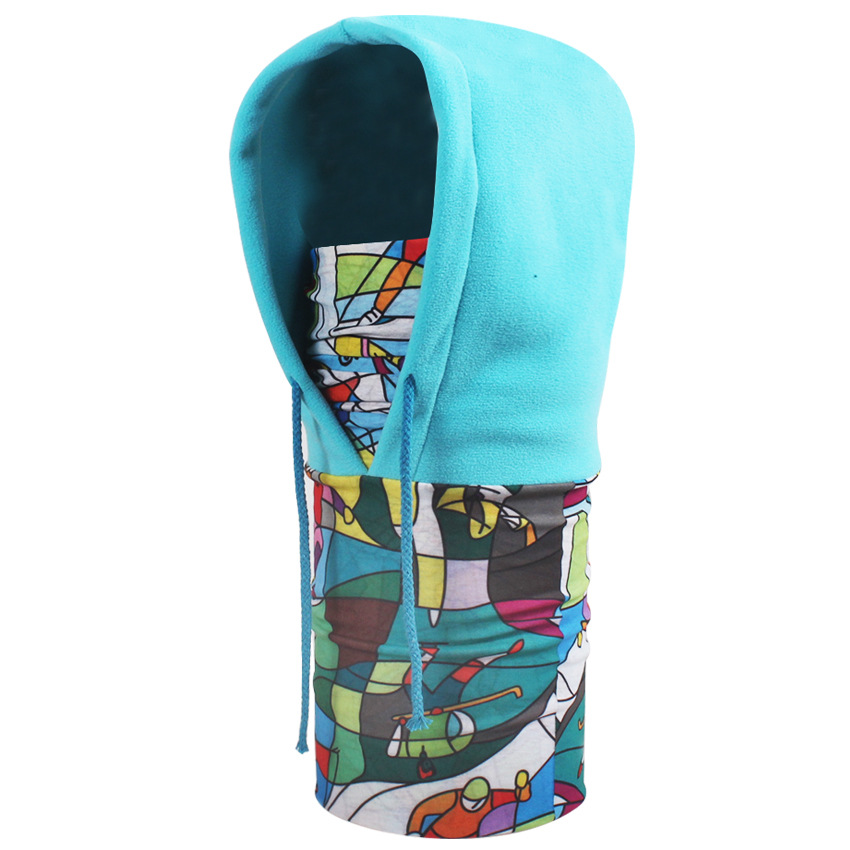  Multifunctional fleece hoody bandana