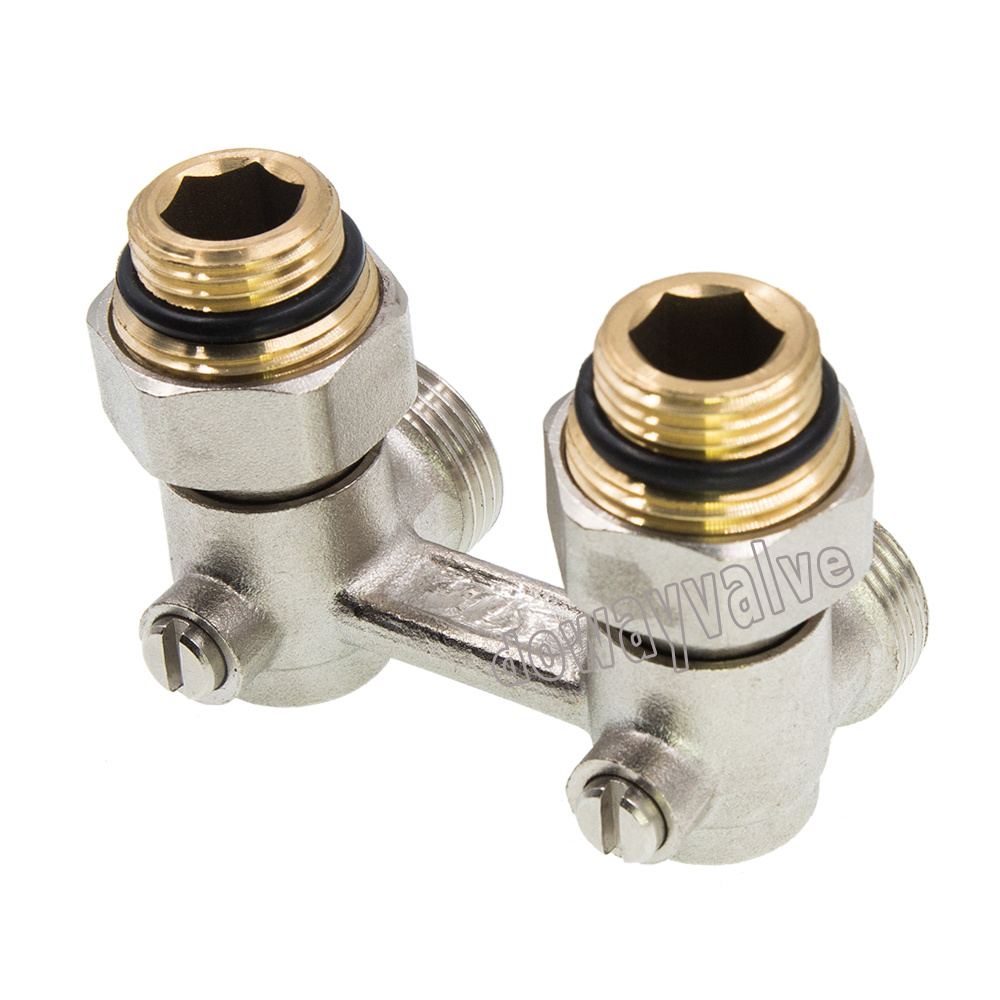 Vanne de radiateur de coin H en laiton