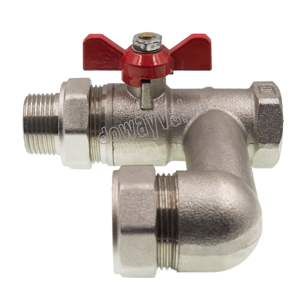 Vanne de radiateur de d&eacute;rivation en laiton avec poign&eacute;e papillon