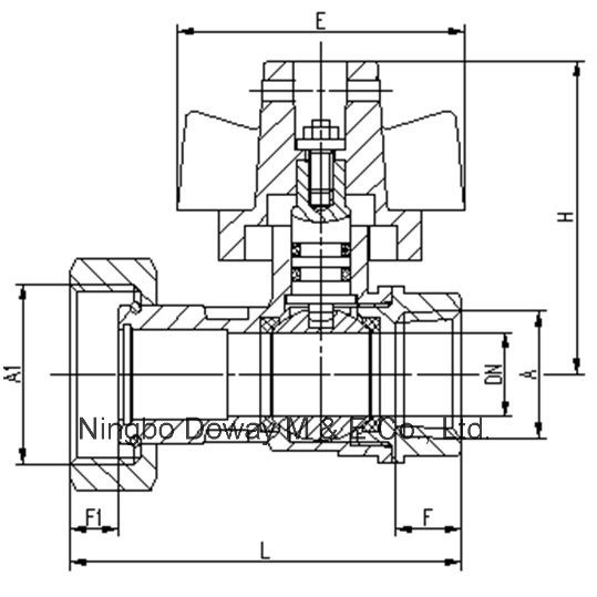 Valve de compteur d'eau antivol en laiton DN15