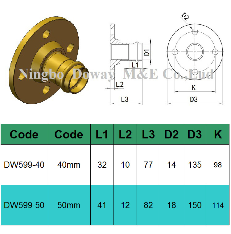 Adaptateur de bride de presse en laiton d'approbation de filigrane
