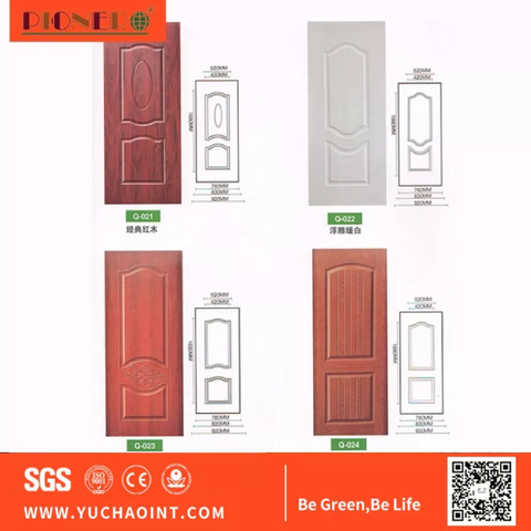 2.7mm Design Moulded HDF MDF Melamine Door Skin Interior 6 Panel Door Sheet Skin