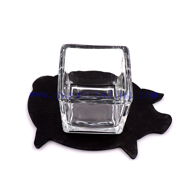 yayun hot sale 50ml 100ml 600ml clear square glass candle jars candle tumblers