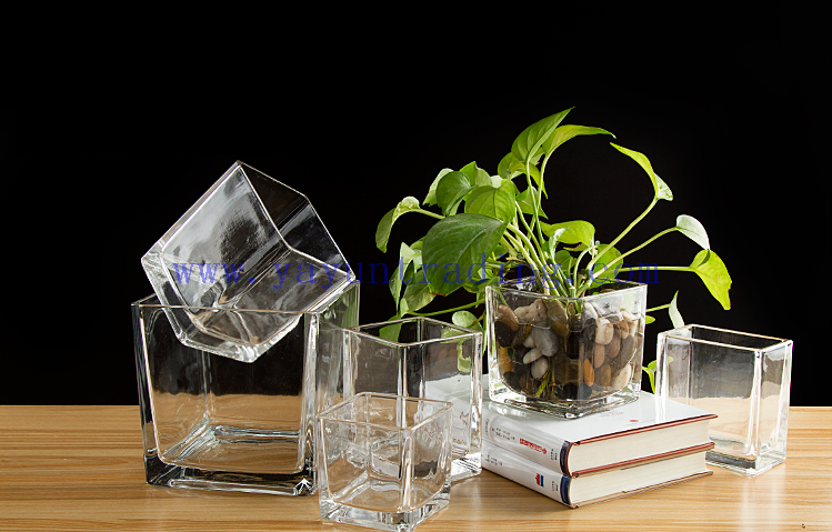 clear square glass candle jars