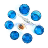creative hand engraved blue glass candlestick for party 