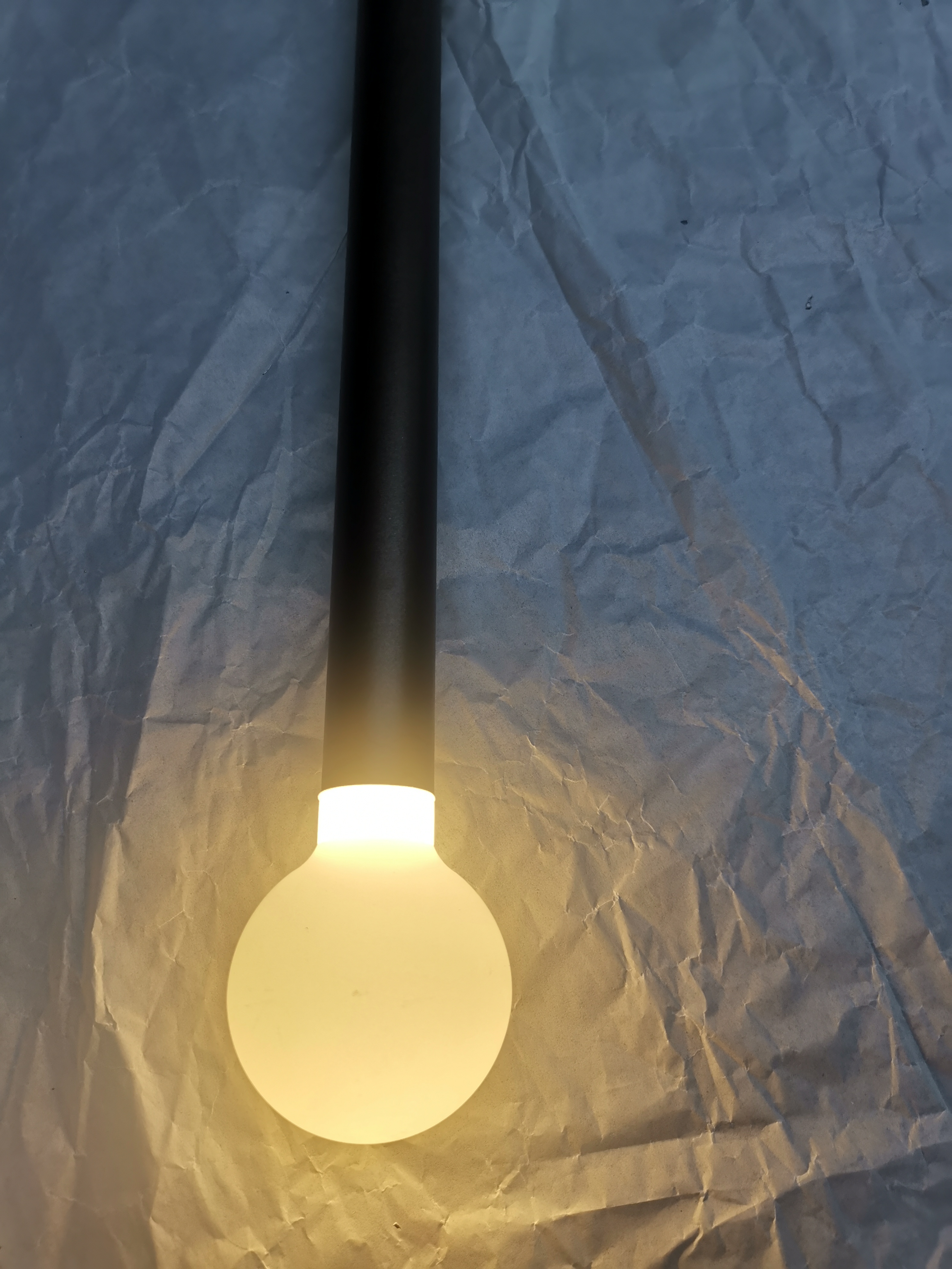Простая линия черный металлический акриловый шар напольный садовый светильник (KIH-91F)