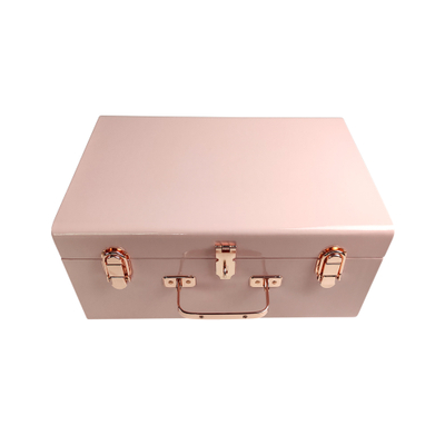 2021 hot sale luxury pink suitcase custom leather suitcase gift box travel suitcase with handle
