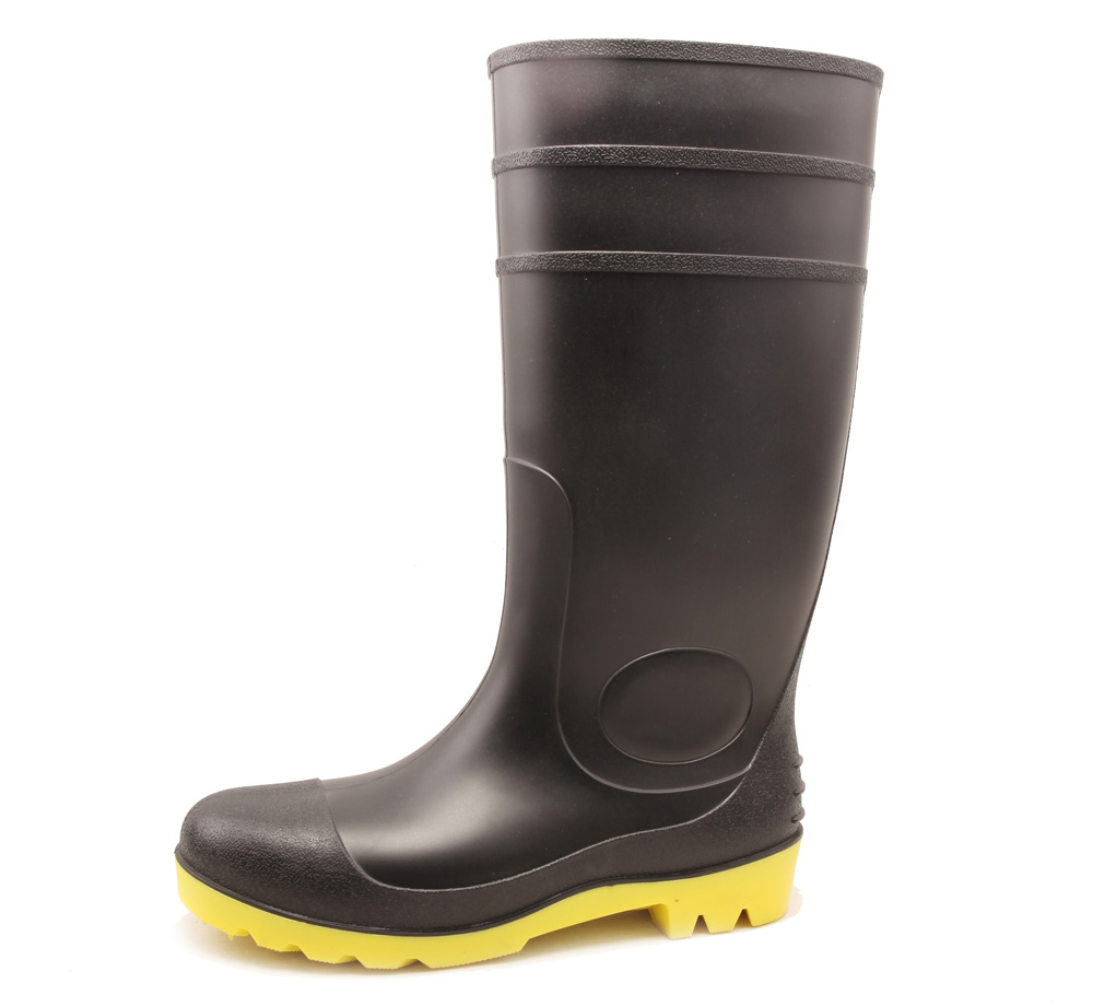 QH-002 black waterproof oil resistant pvc safety rain gum boots
