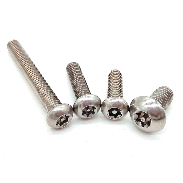 SS304 toutes les vis à métaux à tête ronde Torx de taille ASME/ANSI B18.6.3