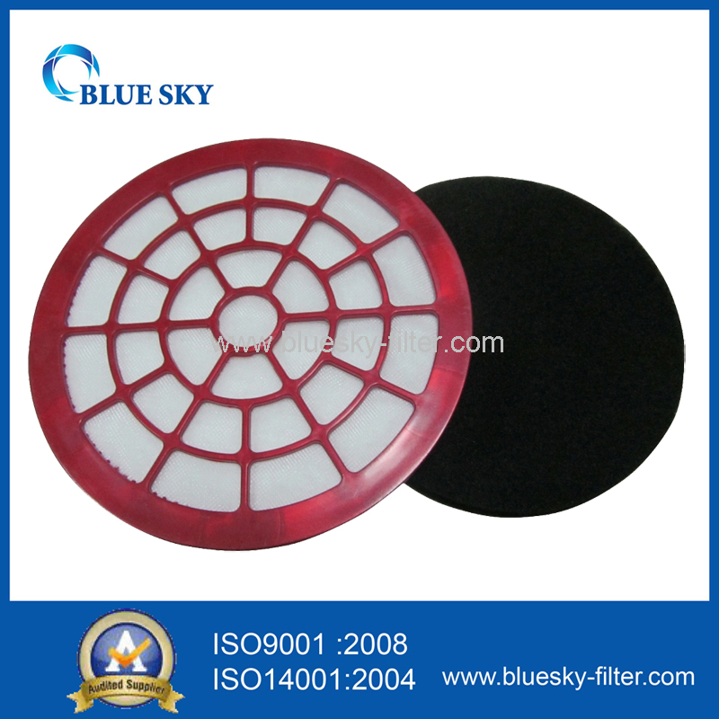 Filtro HEPA circular rojo para aspiradoras