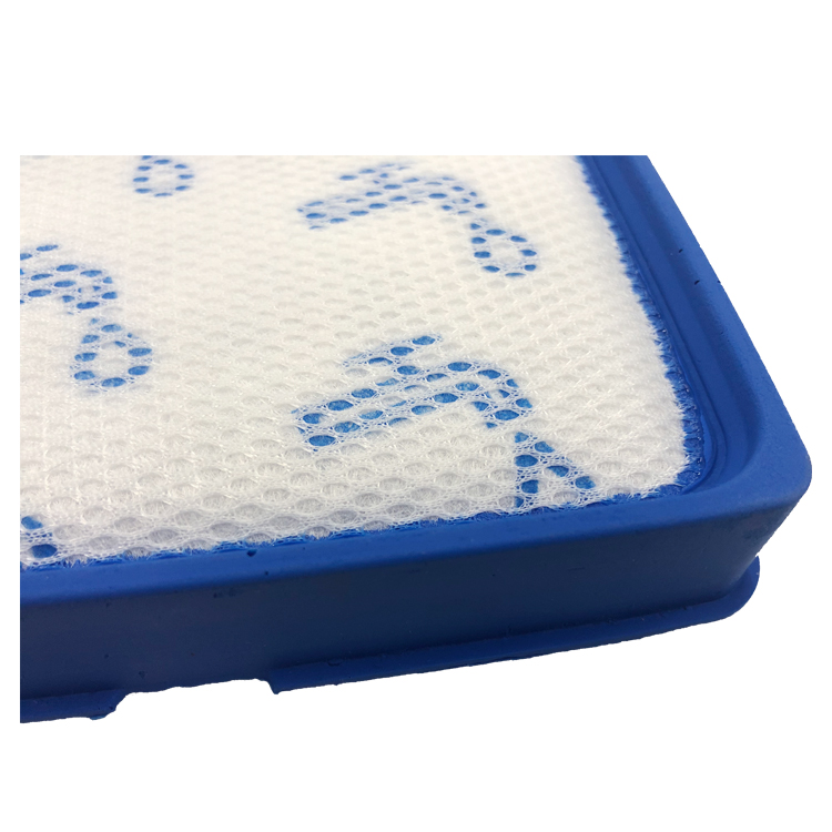  Filtro de algodón de espuma con marco de goma cuadrado azul para aspiradora Philips