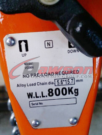 Sinal de carga para DSVG 0.8T - Bloco de alavanca 9T, talha de alavanca manual para eleva&ccedil;&atilde;o de mercadorias - Dawson Group Ltd. - Fabricante, fornecedor, f&aacute;brica na China
