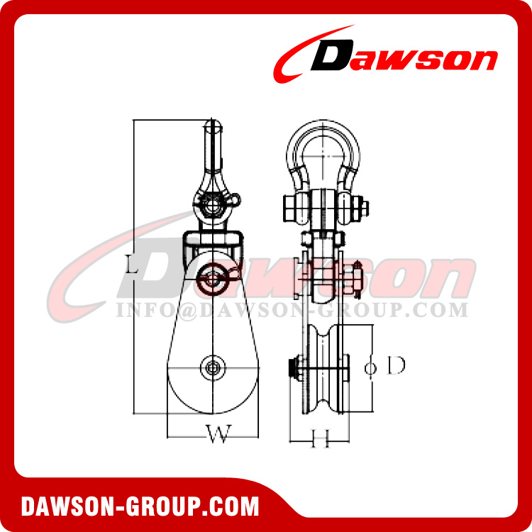 頑丈な熱間圧延鋼製シーブ シャックル付きスナッチ ブロック - Dawson Group Ltd. - 中国メーカー、工場