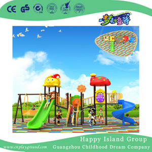 Los niños de plástico medio al aire libre tobogán y columpio parque infantil combinado (BBE-B51)
