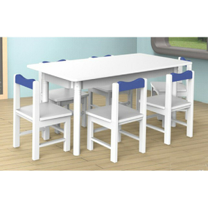 Kindergarten Indoor Children Wooden White Rectangle Table (19A2101)