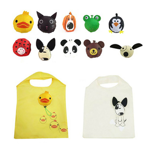 Cute Cartoon Animal Portable Eco Novelty Pig Cow Nemo Fish Ladybug Bee Reusable Foldable Shopping Bag