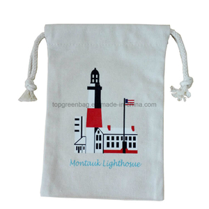 Cheap Customized Organic Cotton Drawstring Pouch Bag Gift String Bag