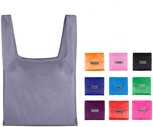 Heavy Duty Eco-Friendly Ripstop RPET Foldable Nylon Shopping Tote Bag with Pouch